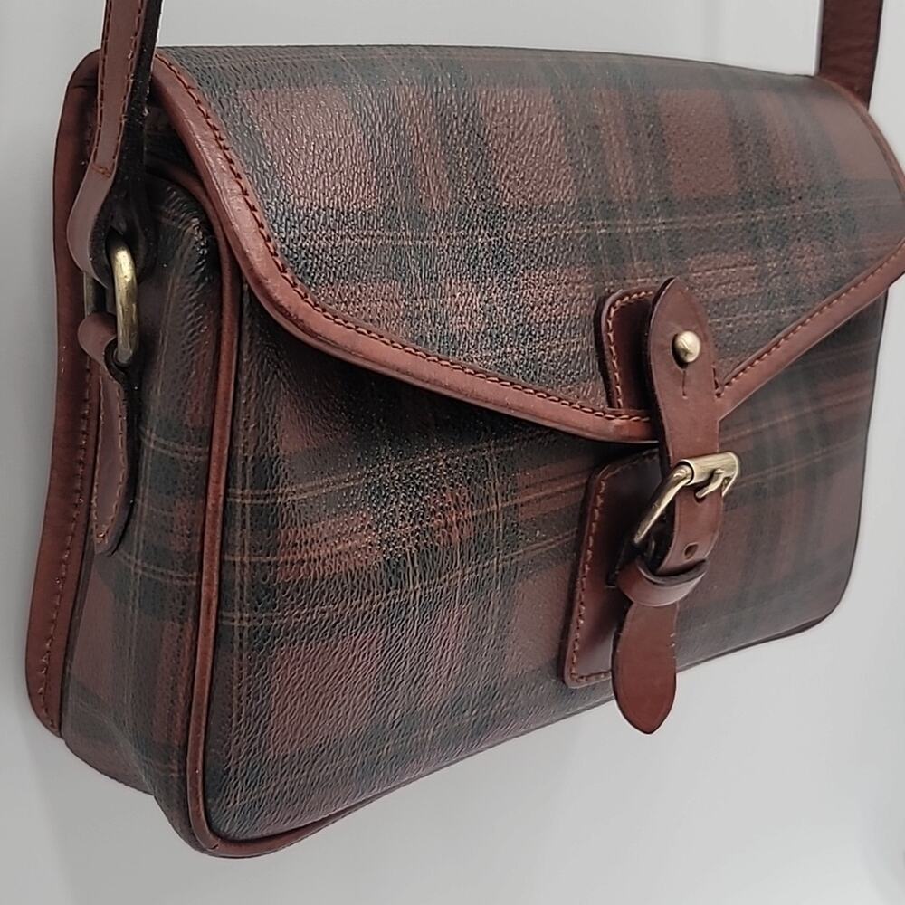 POLO RALPH LAUREN Vintage Plaid Tartan Crossbody Saddlebag - Picture 4 of 10